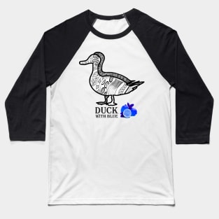 Duck With Blue Lemons Baseball T-Shirt